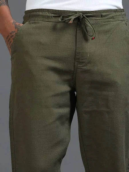 The Lazy Cool Lifestyle Co Men's Mid-Rise Loose Fit Trousers